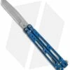 Bear OPS Bear Song IV Tanto Butterfly Knife Blue Raindrop (3.75" Bead Blast)