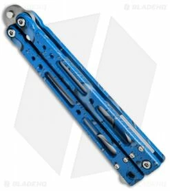Bear OPS Bear Song IV Tanto Butterfly Knife Blue Raindrop (3.75" Bead Blast) -Kershaw Sales Shop Bear OPS Bear Song IV Tanto Butterfly Blue Raindrop BB B 410 AIBD AP 35035 BHQ 67848 jr side