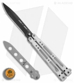Bear OPS Bear Song IV Butterfly Knife Aluminum W/Trainer (4.38" Black) B-400B+TR -Kershaw Sales Shop Bear Ops Bear Song IV Aluminum trainer black BHQ 74868 er bottlecap