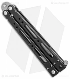 Bear OPS Bear-Song IV Tanto Butterfly Knife Black (3.75" Bead Blast) -Kershaw Sales Shop Bear Ops Bear Song IV tanto black bb BHQ 39364 er side