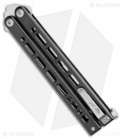 Bear Ops Bear Song VIII Butterfly Knife Bayonet Black Steel (4.5" Satin) -Kershaw Sales Shop Bear Ops Bear Song VIII Butterfly Bayo Black Satin B 820 SSBK S BHQ 107304 jr side