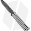 Bear Ops Bear Song VIII Butterfly Knife Bayonet Gray Steel (4.5" Damascus)