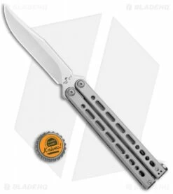 Bear Ops Bear Song VIII Butterfly Knife Gray Clip Point (4.5" Satin) -Kershaw Sales Shop Bear Ops Bear Song VIII Butterfly DP Satin B 800 SS S BHQ 102069 jr bottlecap