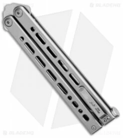Bear Ops Bear Song VIII Butterfly Knife Gray Clip Point (4.5" Satin) -Kershaw Sales Shop Bear Ops Bear Song VIII Butterfly DP Satin B 800 SS S BHQ 102069 jr side