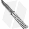 Bear Ops Bear Song VIII Butterfly Knife Clip Point Gray Steel (4.5" Damascus)