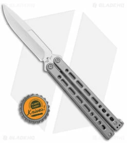Bear Ops Bear Song VIII Small Bayonet Butterfly Knife Gray (3.75" Satin) -Kershaw Sales Shop Bear Ops Bear Song VIII Small Butterfly Gray Satin Bayo BHQ 145125 jr bottlecap