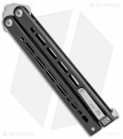 Bear Ops Bear Song VIII Butterfly Knife Tanto Black Steel (4.5" Satin) -Kershaw Sales Shop Bear Ops Bear Song VIII Tanto Black Satin BHQ 107302 jr side