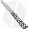 Bear & Son 114 Butterfly Knife Balisong Silver Speckle (4" Satin)