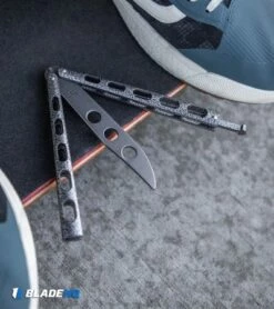 Bear & Son 114TR Butterfly Knife Trainer Silver Vein (4" Dull Blade) -Kershaw Sales Shop Bear Son 114TR Butterfly Knife Trainer Silver Vein Dull Blade BHQ 8439 kp sk8 web