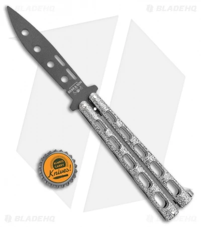 Bear & Son 115TR Large Butterfly Knife Trainer Silver Vein (4" Black) 4 Bear & Son 115TR Large Butterfly Knife Trainer Silver Vein (4" Black) - Image 4