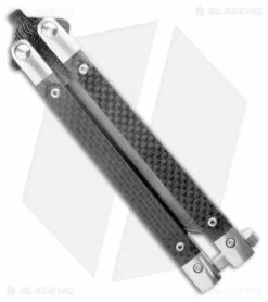 Bear & Son 30th Anniversary Butterfly Knife Carbon Fiber (5" Damascus) -Kershaw Sales Shop Bear Son 30th Anniversary CF17D Carbon Fiber Butterfly 5 Damascus BHQ 121782 LS Side jr