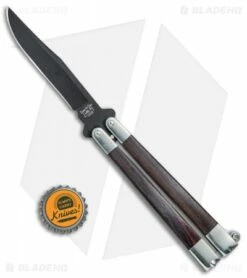 Bear & Son BW17T Butterfly Knife Black Walnut (4.125" Black) -Kershaw Sales Shop Bear Son Butterfly Knife Black Walnut Black BW17T BHQ 77785 jr bottlecap