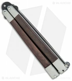 Bear & Son BW17T Butterfly Knife Black Walnut (4.125" Black) -Kershaw Sales Shop Bear Son Butterfly Knife Black Walnut Black BW17T BHQ 77785 jr side