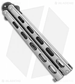 Bear & Son Clip Point Butterfly Knife Stainless Steel (4.1" Damascus) SS14D 6 Bear & Son Clip Point Butterfly Knife Stainless Steel (4.1" Damascus) SS14D -Kershaw Sales Shop Bear Son Clip Point Butterfly SS Damascus BHQ 88016 er spine