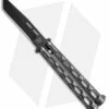 Bear & Son 115TAN Tanto Butterfly Knife Silver Vein (4" Black)
