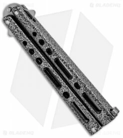 Bear & Son 117 Large Butterfly Knife Gray (4" Satin) -Kershaw Sales Shop Bear and Son 117 Large Butterfly Gray Satin BC117 BHQ 39154 jr side