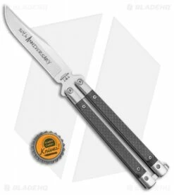 Bear & Son 30th Anniversary Butterfly Knife Carbon Fiber (5" Satin) CF17-S35 -Kershaw Sales Shop Bear and Son 30th Anniversary Butterfly CF 17 CF Satin BHQ 121781 jr bottlecap