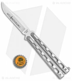 Bear & Son 30th Anniversary Butterfly Knife Silver (4" S35V Satin) -Kershaw Sales Shop Bear and Son 30th Anniversary Polished Butterfly ANNSS14 S35 BHQ 121784 jr bottlecap