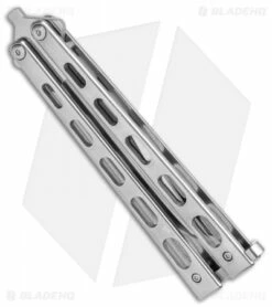 Bear & Son 30th Anniversary Butterfly Knife Silver (4" S35V Satin) -Kershaw Sales Shop Bear and Son 30th Anniversary Polished Butterfly ANNSS14 S35 BHQ 121784 jr side