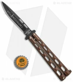 Bear & Son 30th Anniversary 115 Copper Vein Butterfly Knife (4.1" Black) -Kershaw Sales Shop Bear and Son Anniversary 115 Copper Vein Butterfly Black ANN115CV BHQ 121778 jr bottlecap