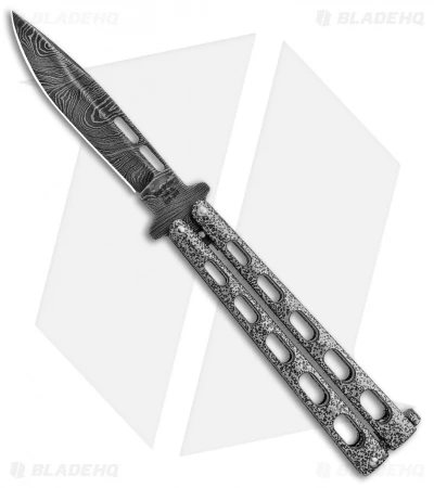 Bear & Son Butterfly Knife Silver Vein (4" Damascus) 115DSV 1 Bear & Son Butterfly Knife Silver Vein (4" Damascus) 115DSV