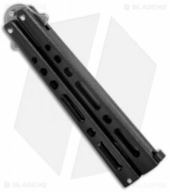 Bear & Son Butterfly Balisong Knife Black Steel (4" Stonewash) -Kershaw Sales Shop Bear and Son Butterfly Black SW BHQ 135110 jr side