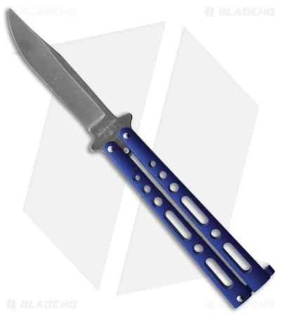Bear & Son Butterfly Knife Blue Zinc (4" Stonewash) 1 Bear & Son Butterfly Knife Blue Zinc (4" Stonewash)