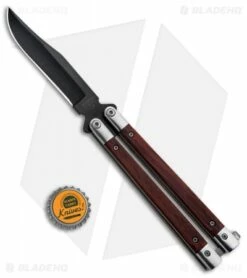 Bear Butterfly Knife W/ Cocobolo Wood Handles (4" Black) CB17 -Kershaw Sales Shop Bear and Son Butterfly Cocobolo Wood Handles Black CB17 BHQ 0888 jr bottlecap