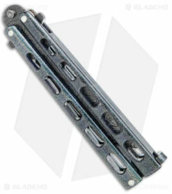 Bear & Son Large Butterfly Tanto Knife Galaxy (4" Damascus) 115TANGXD -Kershaw Sales Shop Bear and Son Butterfly Knife Black Sparkles Damascus Tanto BHQ 141056 jr side