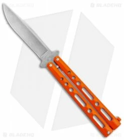 Bear & Son Butterfly Balisong Knife Orange Steel (4" Stonewash)