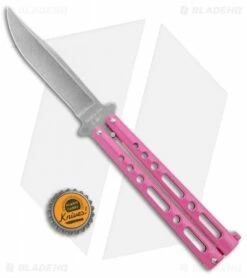 Bear & Son Butterfly Carbon Steel Knife Pink Zinc (5" Stonewash) -Kershaw Sales Shop Bear and Son Butterfly Pnik SW BHQ 135529 jr bottlecap