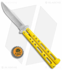 Bear & Son 117 Large Butterfly Knife Yellow (4" SW) 117YSW -Kershaw Sales Shop Bear and Son Butterfly Yellow SW BHQ 138996 jr bottlecap