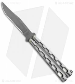 Bear & Son Clip Point Butterfly Knife Stainless Steel (4.1" Bead Blast) SS14