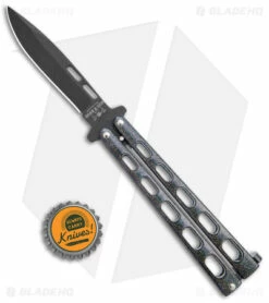Bear & Son Large Butterfly Knife Galaxy (4" Black) 115GX -Kershaw Sales Shop Bear and Son Large Butterfly Galaxy Black BHQ 141493 jr bottlecap