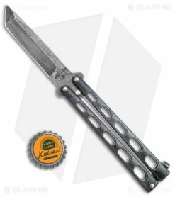 Bear & Son 114 Butterfly Tanto Knife Galaxy (4" Damascus) 114GXAD -Kershaw Sales Shop Bear and Son Large Butterfly Tanto Galaxy Damascus BHQ 141496 jr bottlecap