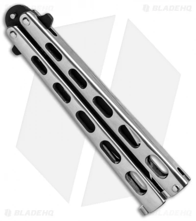 Bear & Son Spear Point Butterfly Knife Stainless Steel (4.1" Black) SS15 2 Bear & Son Spear Point Butterfly Knife Stainless Steel (4.1" Black) SS15 - Image 2