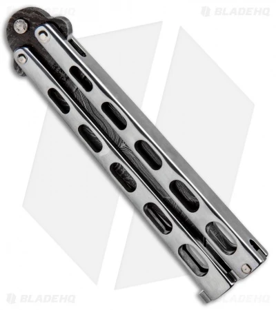 Bear & Son Tanto Butterfly Knife Stainless Steel (4.1" Damascus) SS14AD 2 Bear & Son Tanto Butterfly Knife Stainless Steel (4.1" Damascus) SS14AD - Image 2