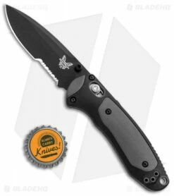 Benchmade 595SBK Mini Boost AXIS-Assist Knife Black/Gray (3.11" Black Serr) -Kershaw Sales Shop Benchmade Mini Boost AXIS Assist Black Gray Black Serr 595SBK BHQ 78761 jr bottlecap