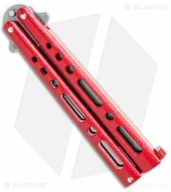 Benchmark Butterfly Knife Red Epoxy Steel (4" Stonewash) -Kershaw Sales Shop Benchmark Butterfly Red SW BHQ 138115 jr side