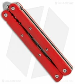BlackFox Balisong Butterfly Trainer Knife Red G-10 (3.8" Stonewash) -Kershaw Sales Shop Black Fox Balisong Trainer Red G 10 Satin BF 501 TK BHQ 85182 jr side