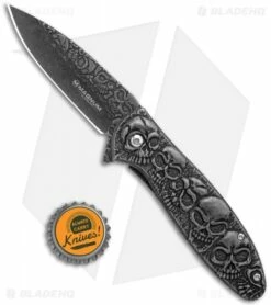 Boker Magnum Dia De Los Muertos Spring Assist Knife (3.3" Smokewash) 01SC519 -Kershaw Sales Shop Boker Magnum Dia De Los Muertos FL Smokoewash 01SC519 BHQ 28261 jr bottlecap