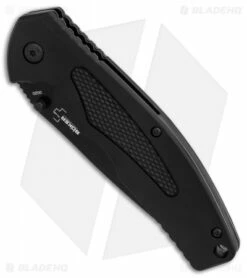 Boker Plus Gemini NGA Spring Assisted Knife Black Polymer (3.18" Black Serr) -Kershaw Sales Shop Boker Plus Gemini NGA Black black serr BHQ 80765 er spine