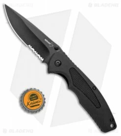Boker Plus Gemini NGA Spring Assisted Knife Black (3.5" Black Serr) 01BO503 -Kershaw Sales Shop Boker Plus Gemini NGA SA Black Black Serr 01BO503 BHQ 105723 jr bottlecap