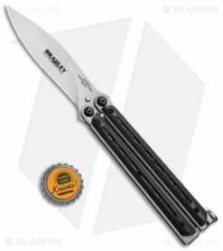 Bradley Kimura Butterfly Balisong Knife Black Carbon Fiber (3.9" Bead Blast) -Kershaw Sales Shop Bradley Kimura Butterfly Balisong SP CF 154CM BCC903 BHQ 87379 jr bottlecap