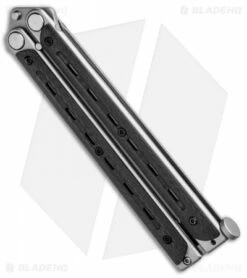 Bradley Kimura Butterfly Balisong Knife Black Carbon Fiber (3.9" Bead Blast) -Kershaw Sales Shop Bradley Kimura Butterfly Balisong SP CF 154CM BCC903 BHQ 87379 jr side