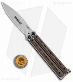 Bradley Kimura Butterfly Balisong Spear Point Knife Brown G-10 (3.9" Bead Blast) -Kershaw Sales Shop Bradley Kimura Butterfly Balisong SP Coyote G 10 BCC902 BHQ 85618 jr bottlecap