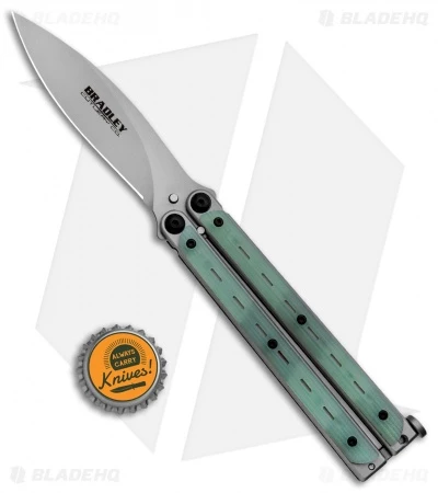 Bradley Kimura Butterfly Balisong Knife Natural Jade G-10 (3.9" Bead Blast) 4 Bradley Kimura Butterfly Balisong Knife Natural Jade G-10 (3.9" Bead Blast) - Image 4
