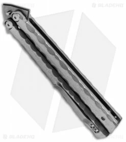 Burke Knives Balisong Butterfly Knife Titanium (4.5" Acid SW) -Kershaw Sales Shop Burke Balisong Butterfly Ti Acid SW BHQ 51298 jr side