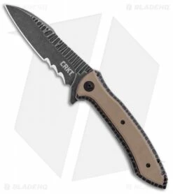 CRKT Apoc W/VEFF Serrations Liner Lock Knife Green G-10 (4" Black) 5381