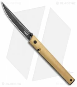 CRKT CEO Liner Lock Blade HQ Exclusive Knife Brass (3.11" Black Stonewash D2)